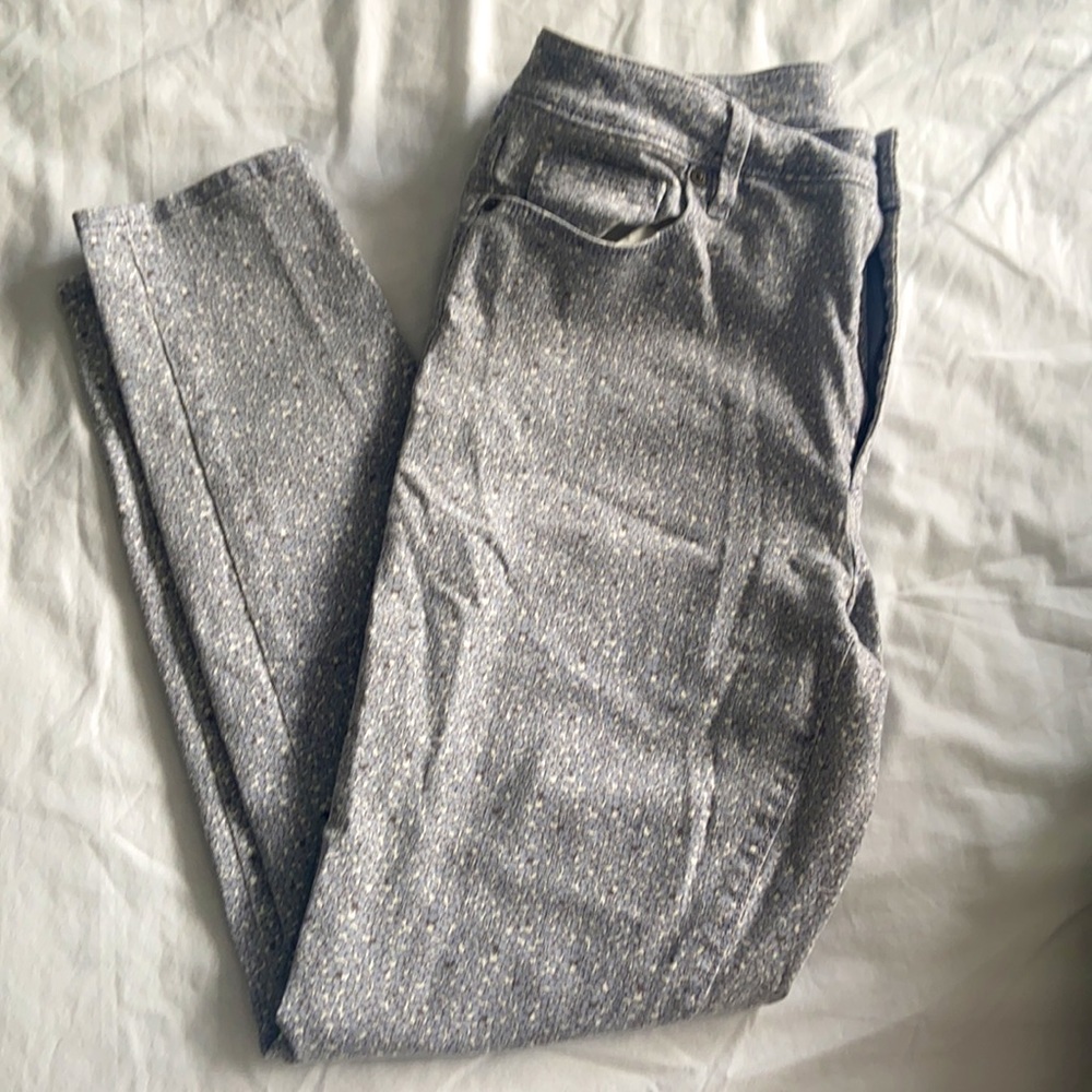 LOFT Curvy Skinny Ankle Floral Jeans